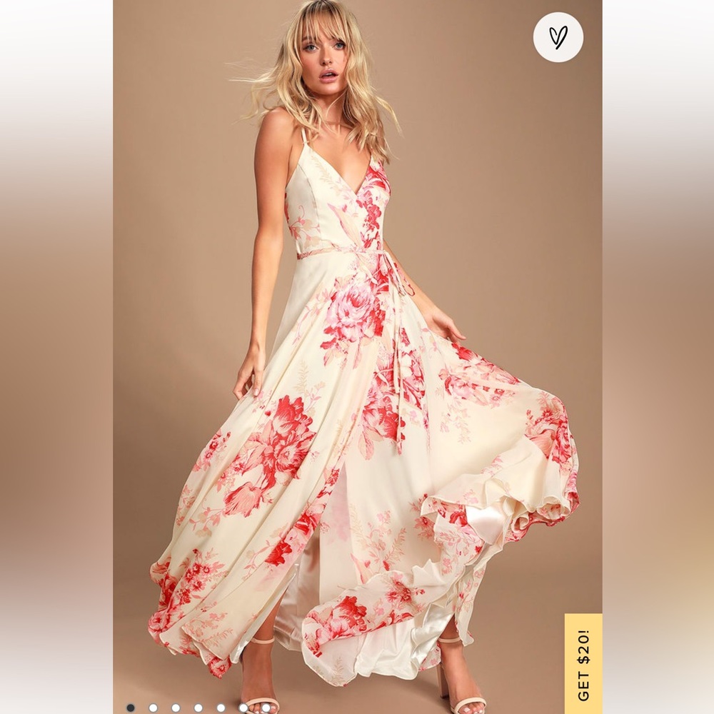 Elegantly Inclined Floral Wrap Dress
